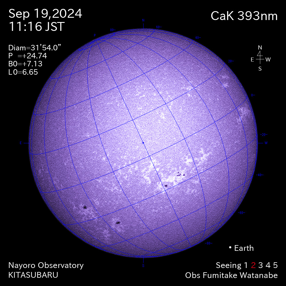 2024年9月19日 CaK波長の太陽