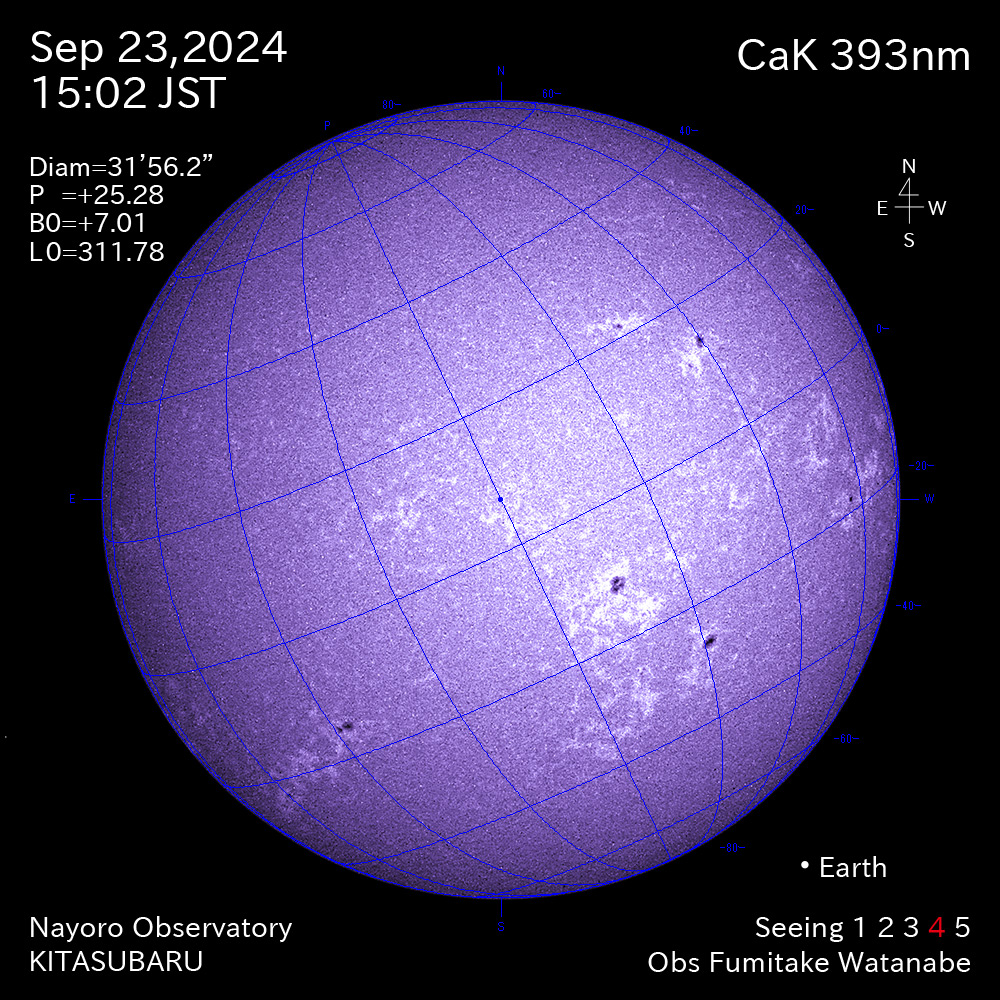 2024年9月23日 CaK波長の太陽
