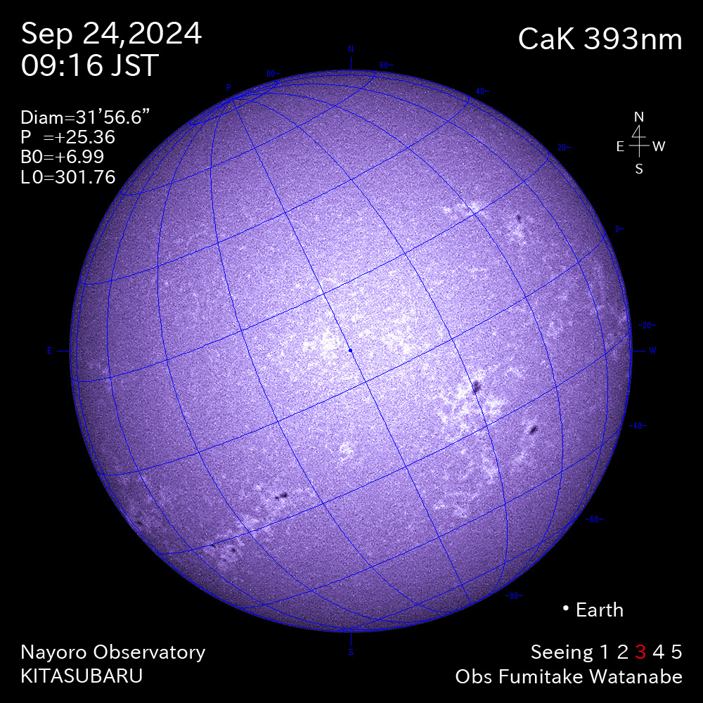 2024年9月24日 CaK波長の太陽