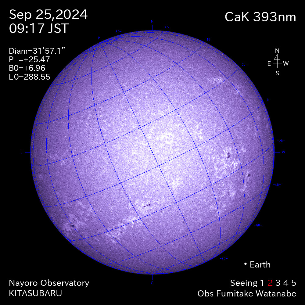 2024年9月25日 CaK波長の太陽