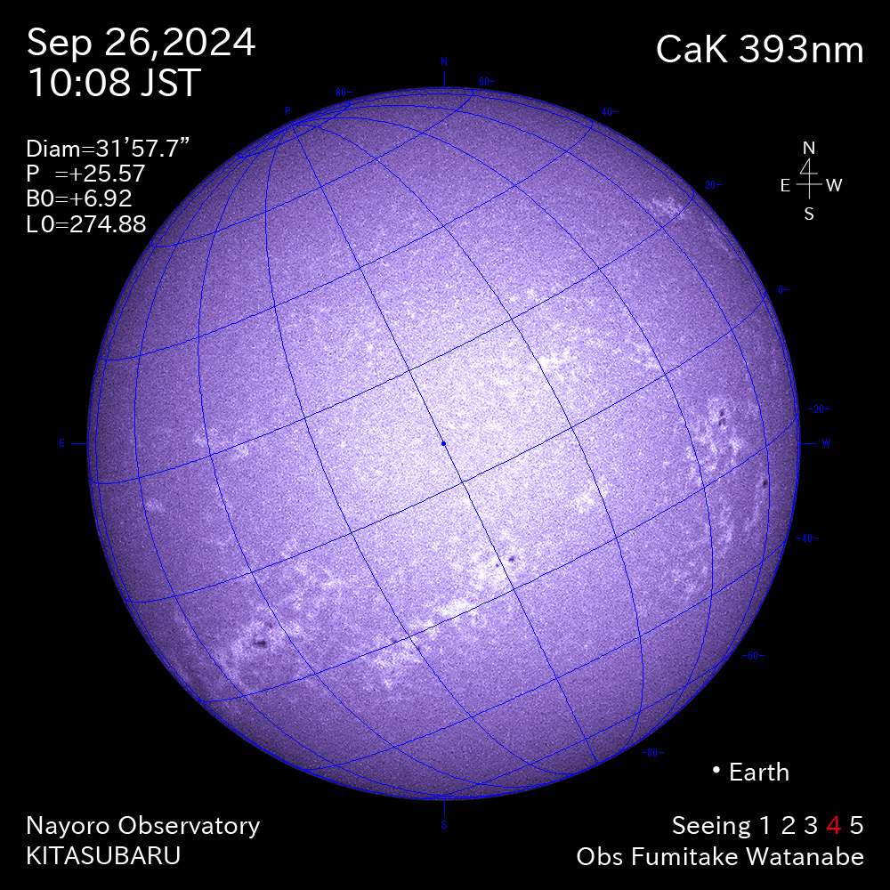 2024年9月26日 CaK波長の太陽