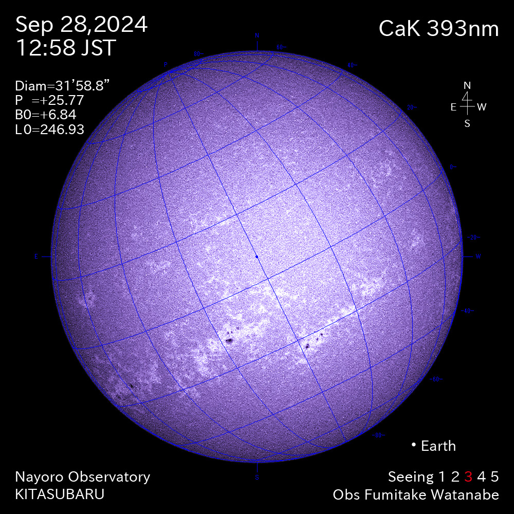 2024年9月28日 CaK波長の太陽