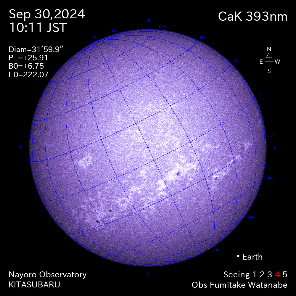 2024年9月30日 CaK波長の太陽