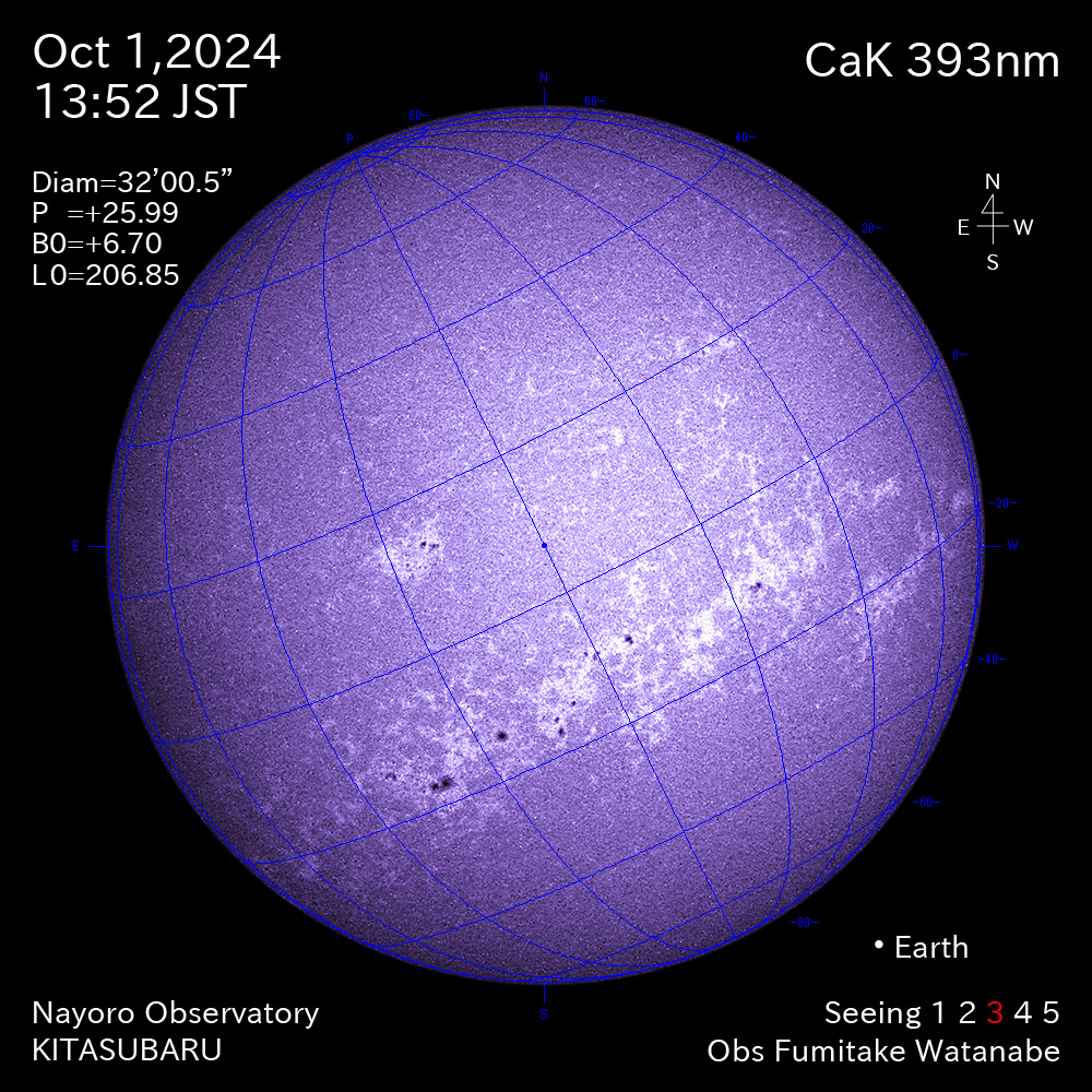 2024年10月1日 CaK波長の太陽