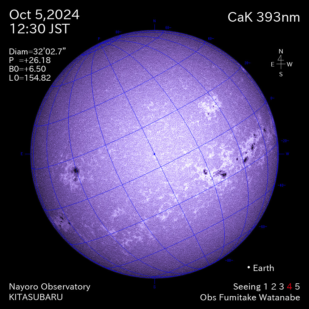 2024年10月5日 CaK波長の太陽