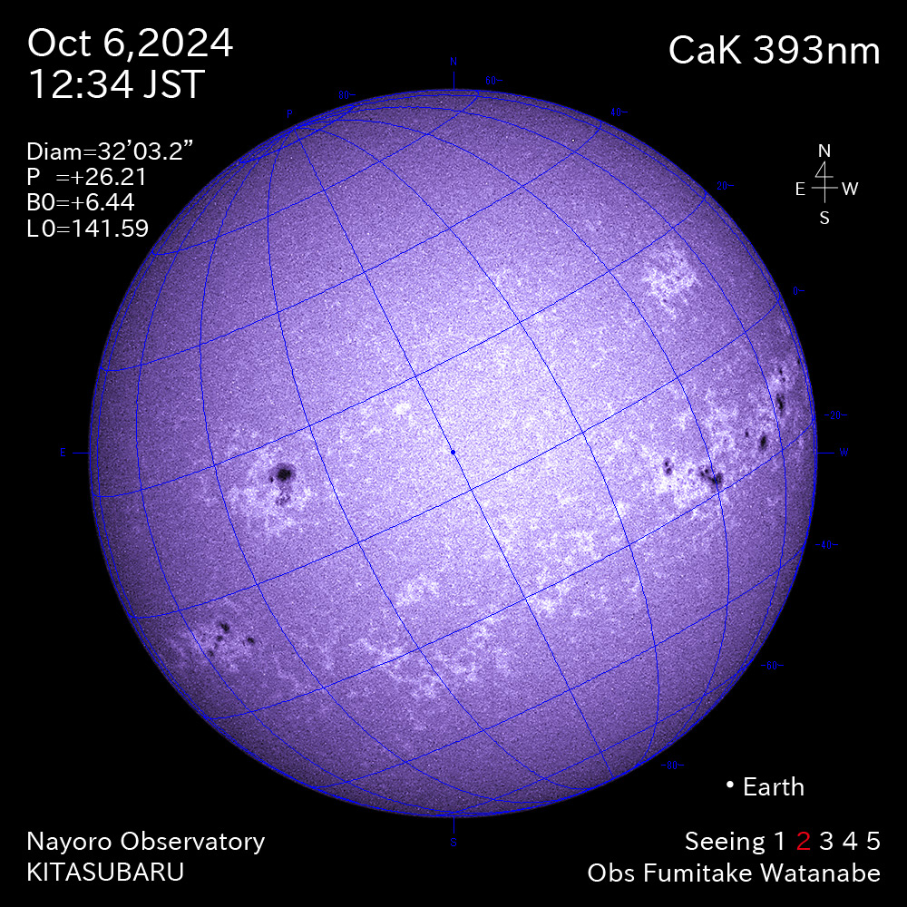 2024年10月6日 CaK波長の太陽