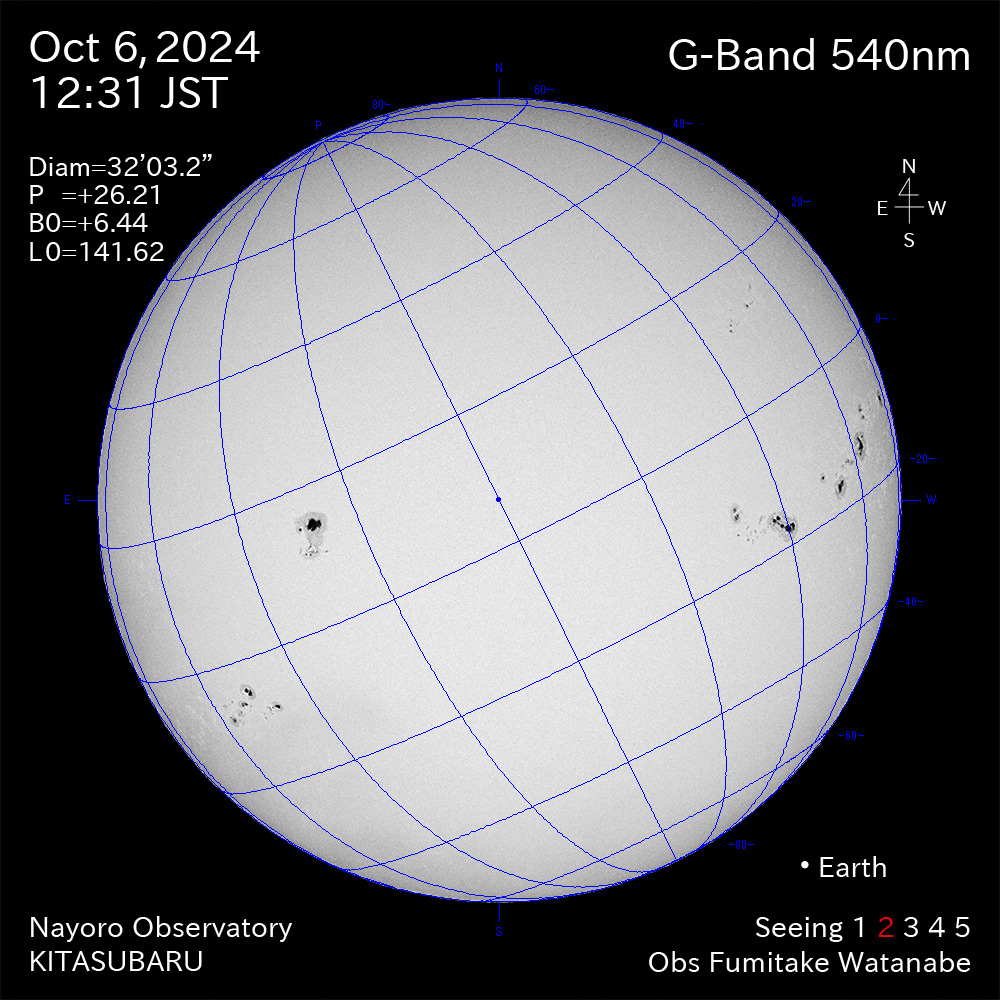 2024年10月6日 540nm波長の太陽