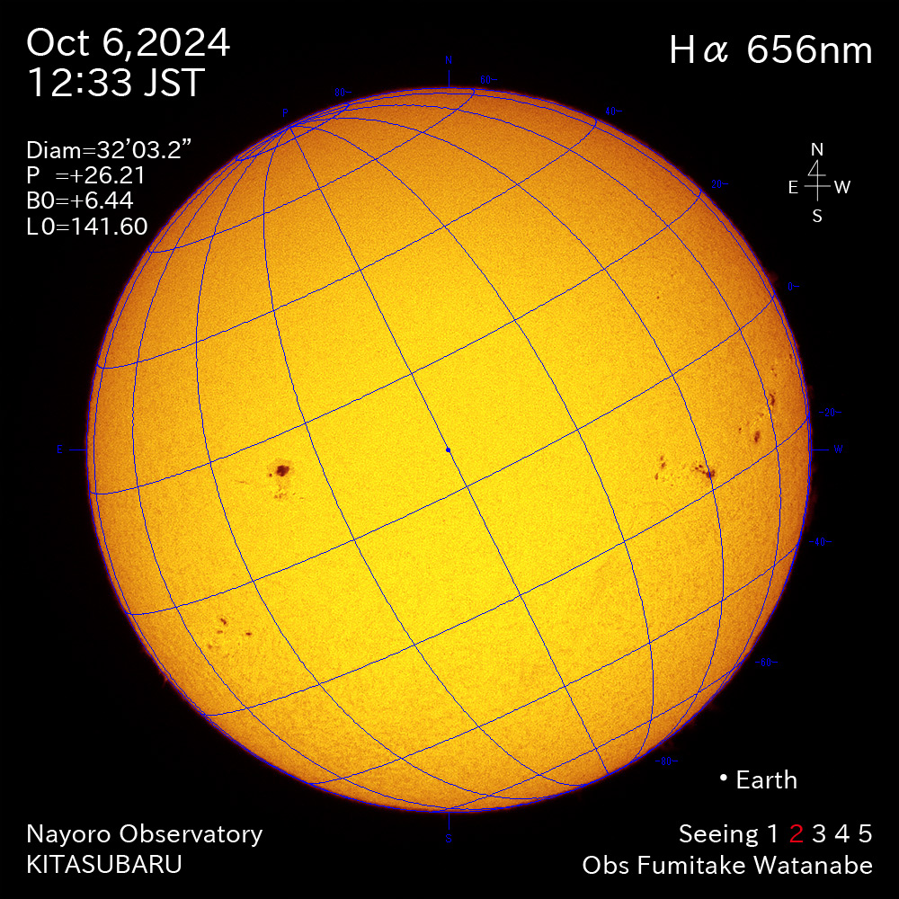 2024年10月6日 Ha波長の太陽
