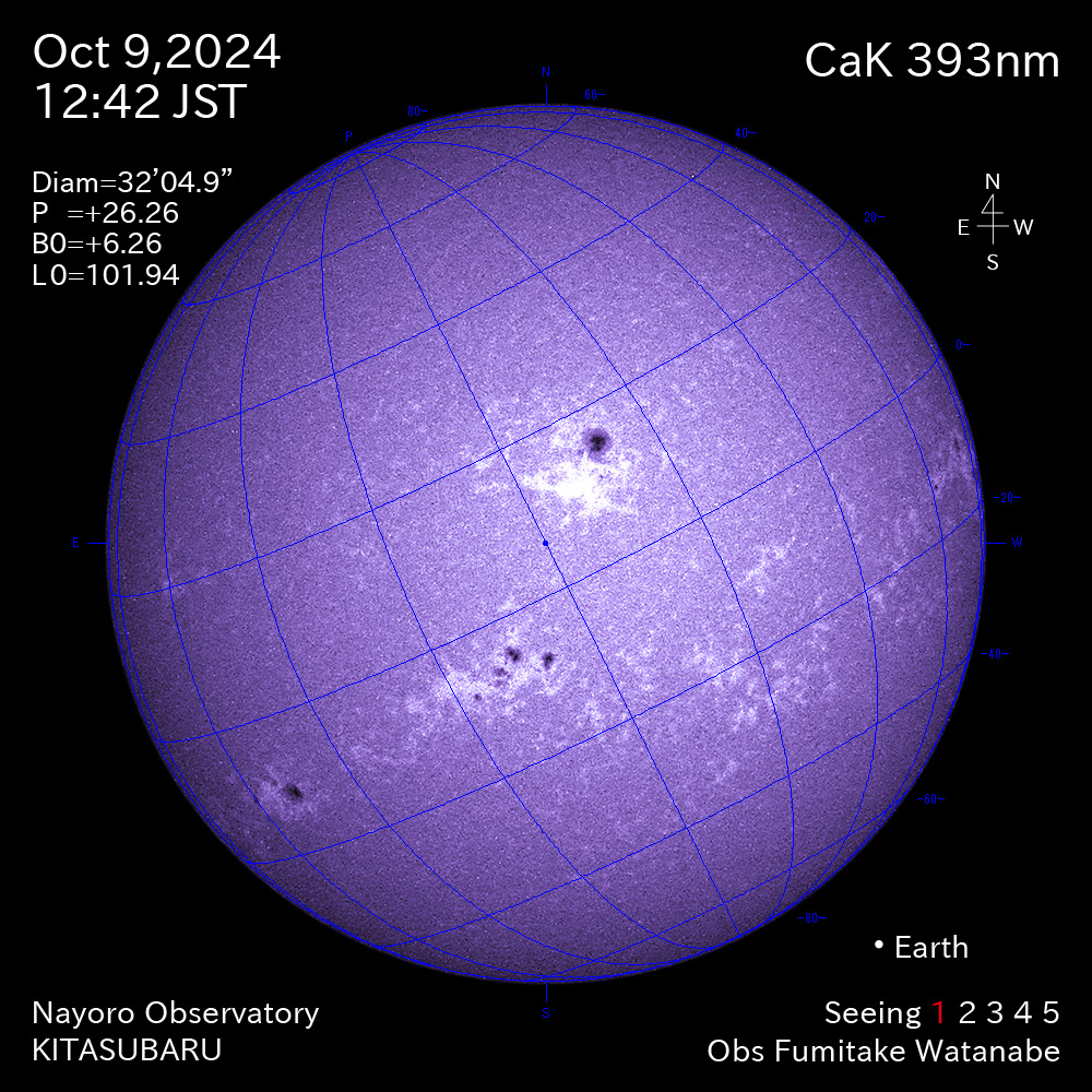 2024年10月9日 CaK波長の太陽
