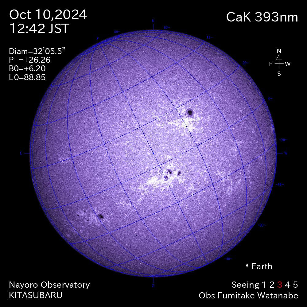 2024年10月10日 CaK波長の太陽