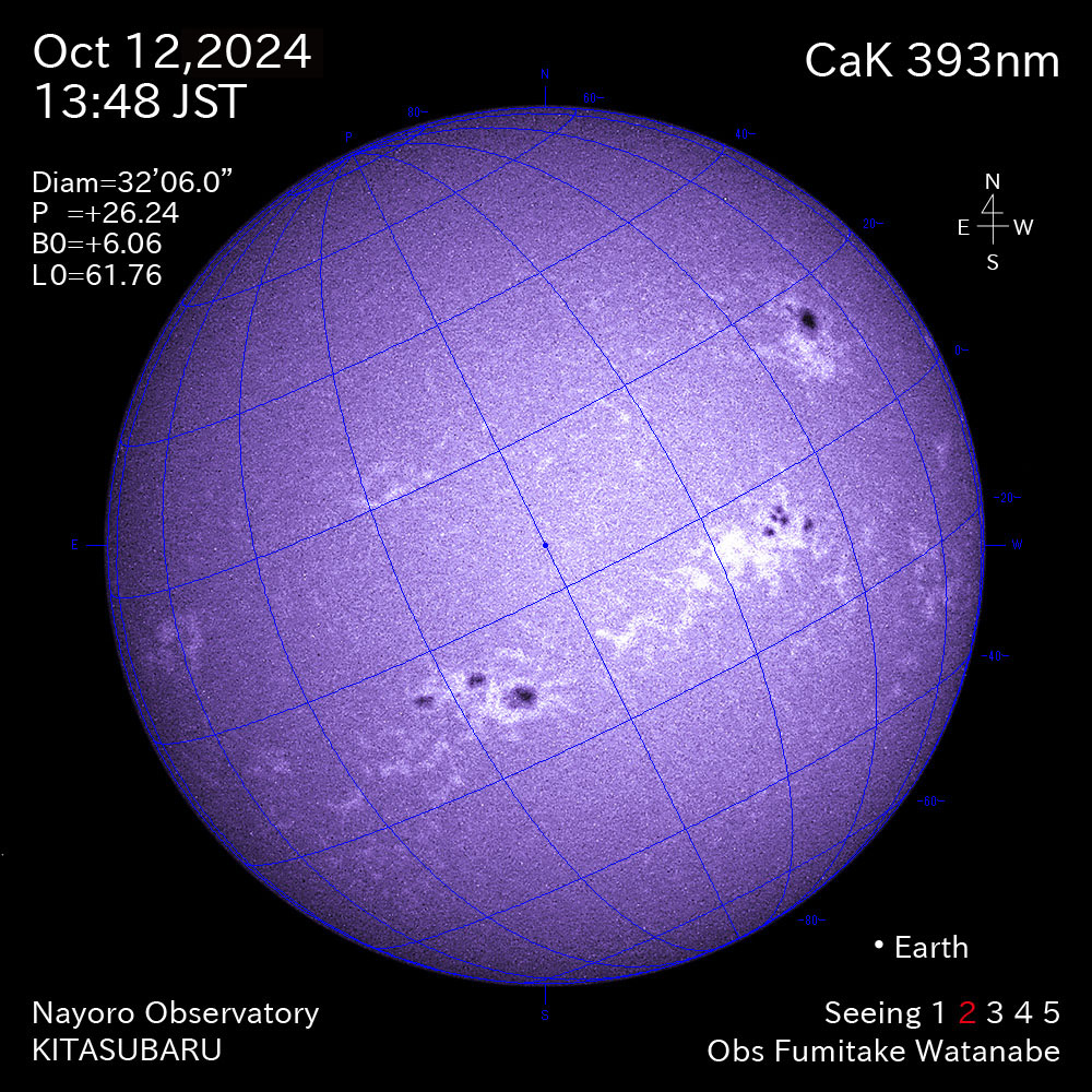2024年10月12日 CaK波長の太陽