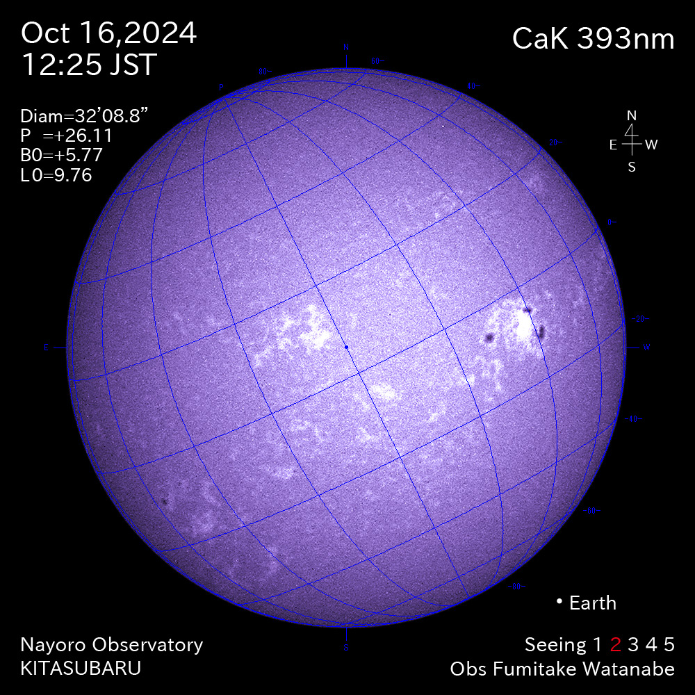 2024年10月16日 CaK波長の太陽