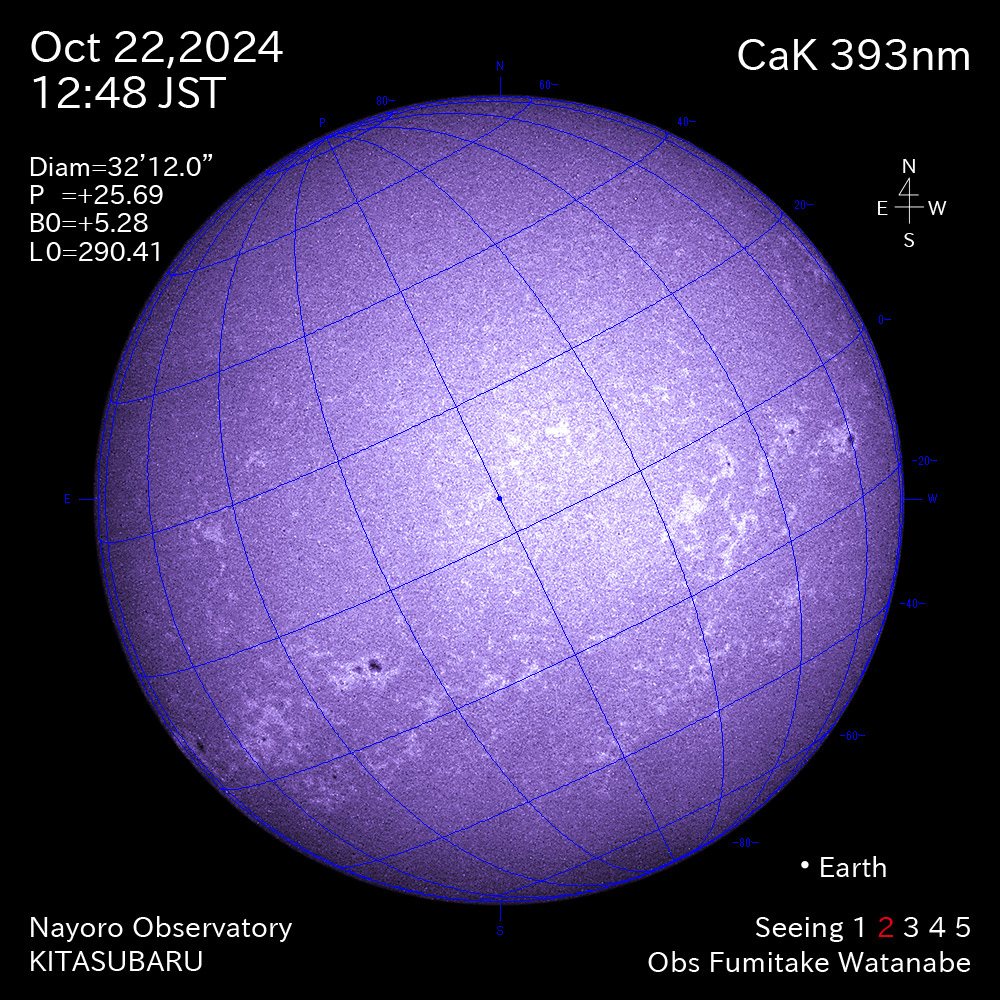 2024年10月22日 CaK波長の太陽