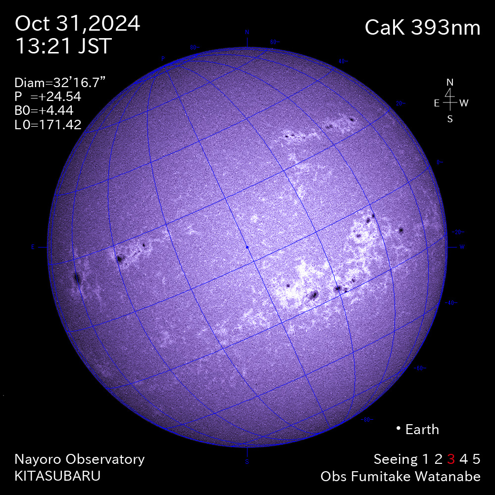 2024年10月31日 CaK波長の太陽