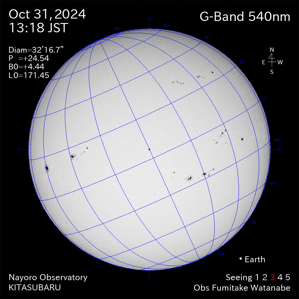 2024年10月31日 540nm波長の太陽