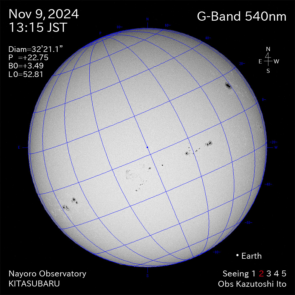 2024年11月9日 540nm波長の太陽
