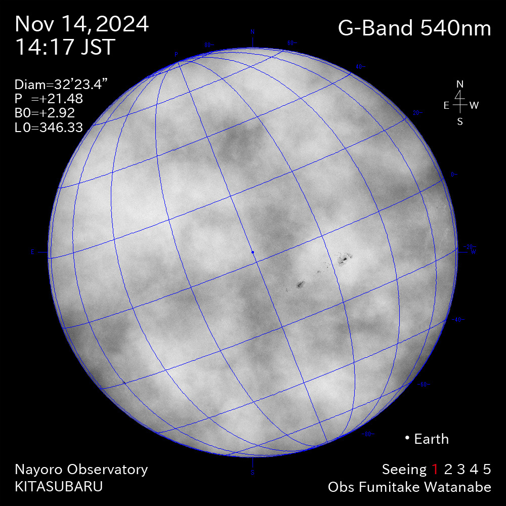 2024年11月14日 540nm波長の太陽