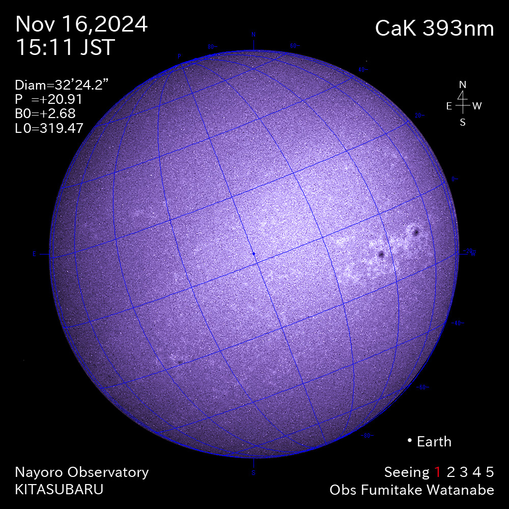 2024年11月16日 CaK波長の太陽