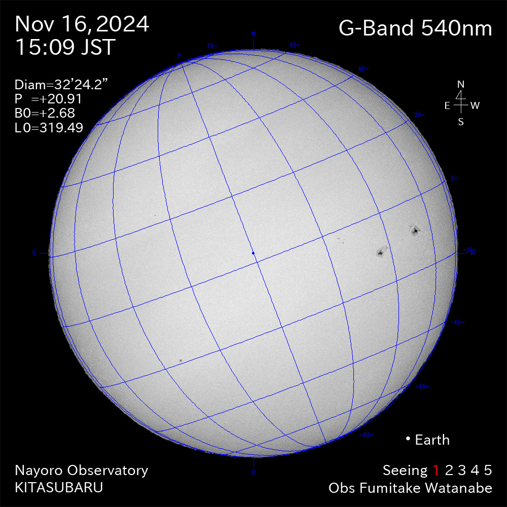 2024年11月16日 540nm波長の太陽