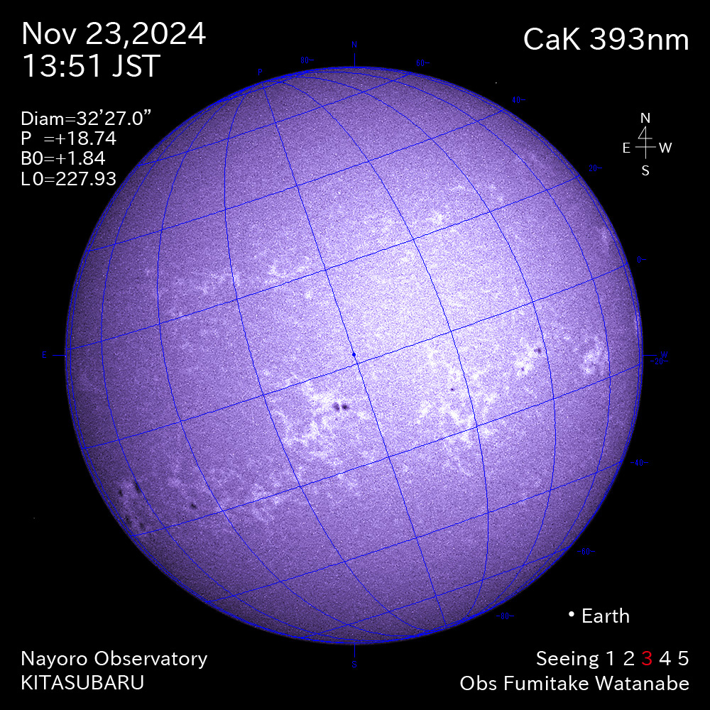 2024年11月23日 CaK波長の太陽