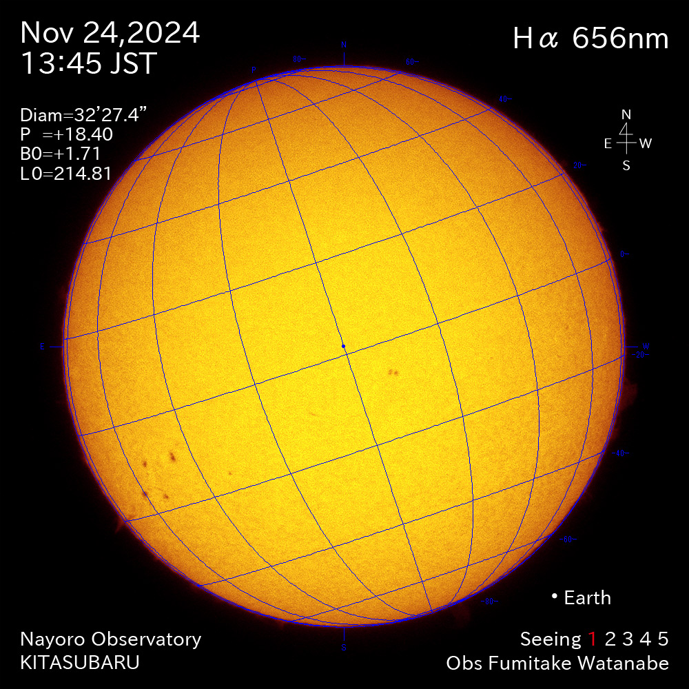 2024年11月24日 Ha波長の太陽