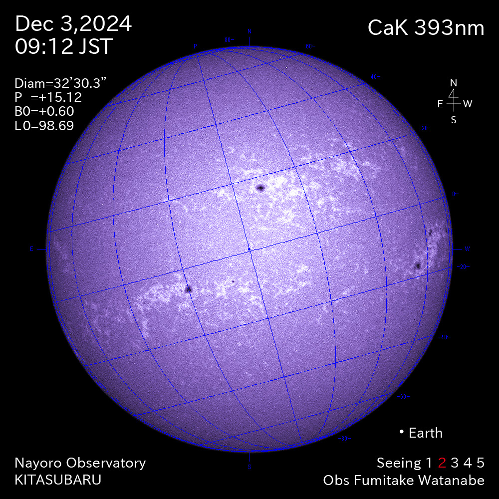 2024年12月3日 CaK波長の太陽
