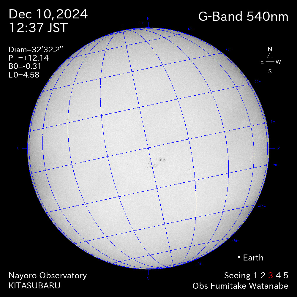 2024年12月10日 540nm波長の太陽