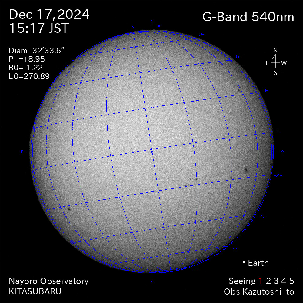2024年12月17日 540nm波長の太陽