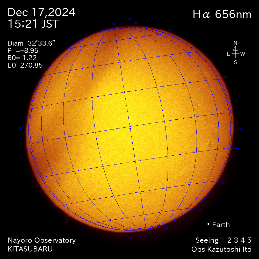 2024年12月17日 Ha波長の太陽