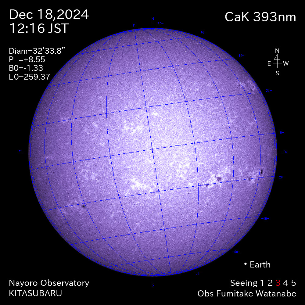 2024年12月18日 CaK波長の太陽