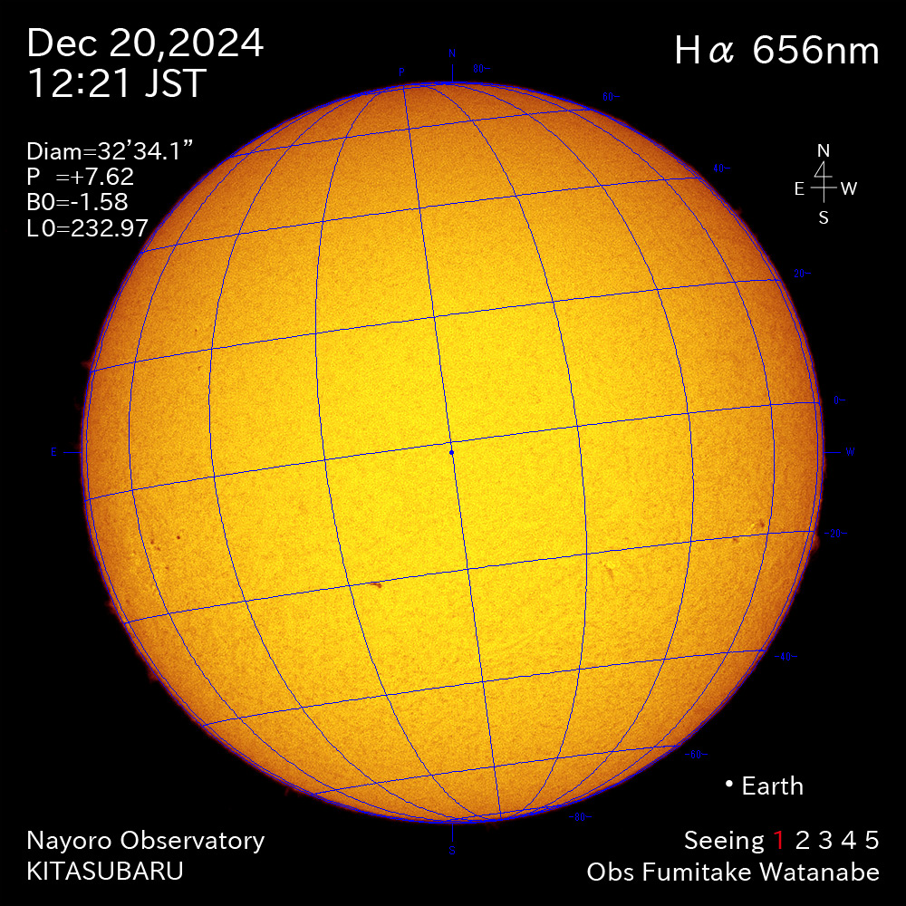 2024年12月20日 Ha波長の太陽