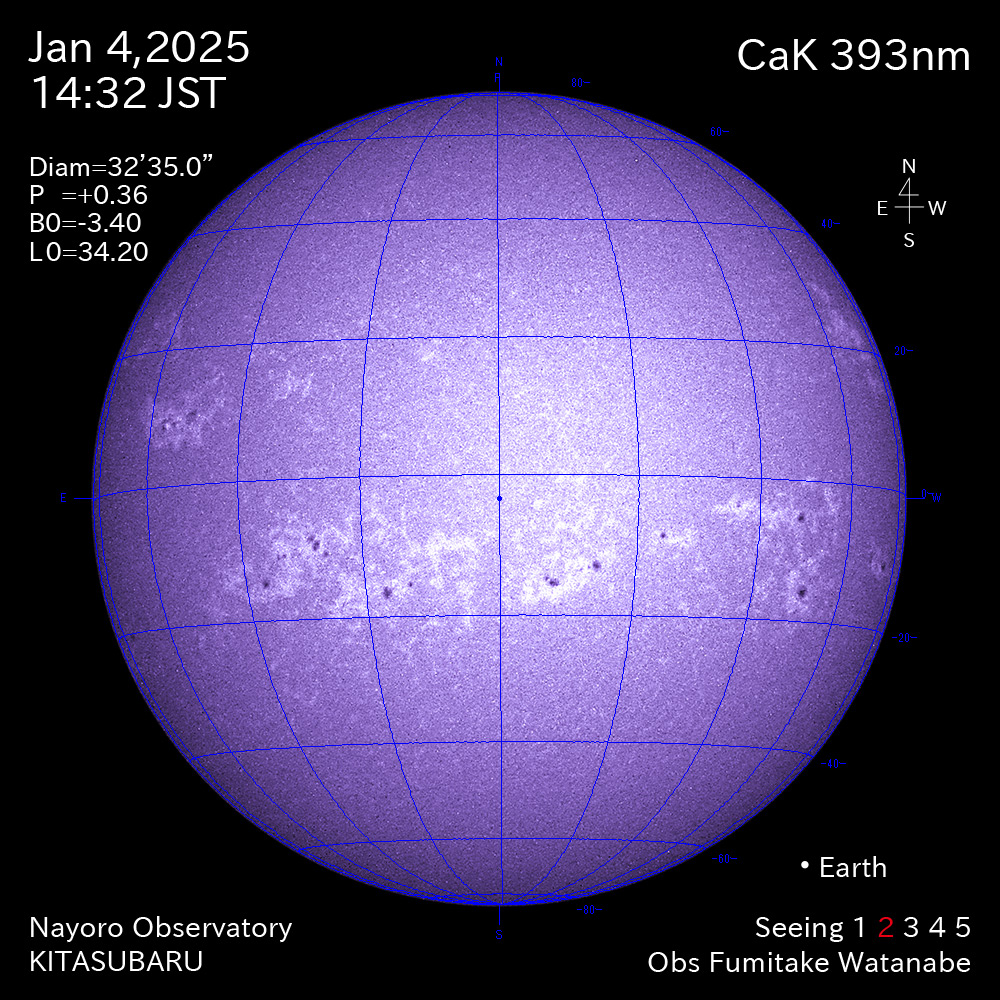 2025年1月4日 CaK波長の太陽
