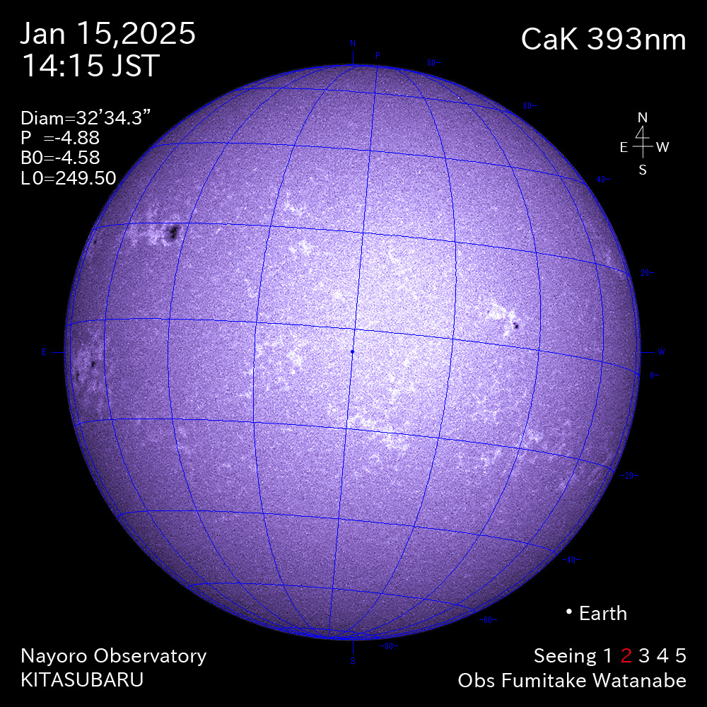 2025年1月15日 CaK波長の太陽