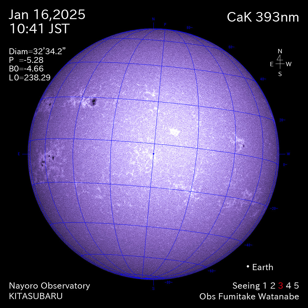 2025年1月16日 CaK波長の太陽
