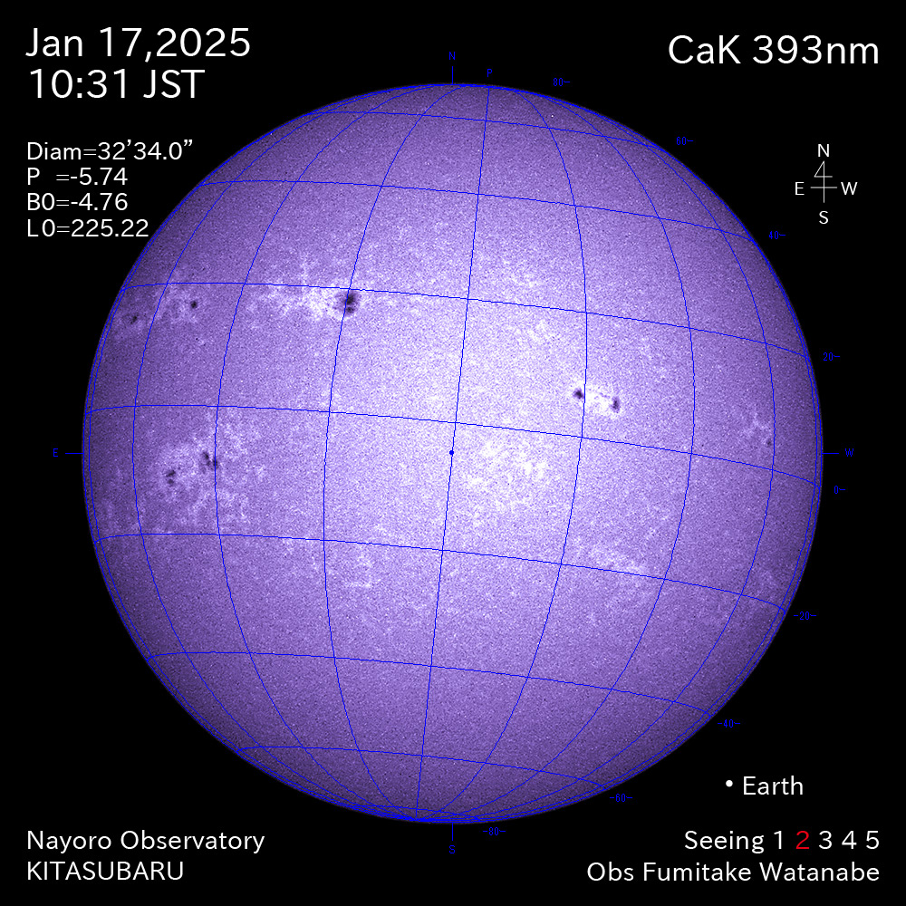 2025年1月17日 CaK波長の太陽