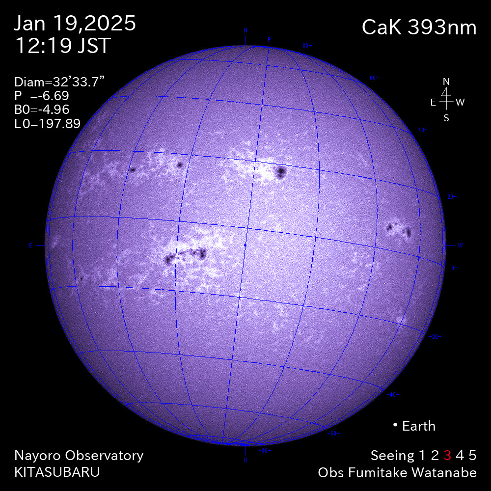 2025年1月19日 CaK波長の太陽