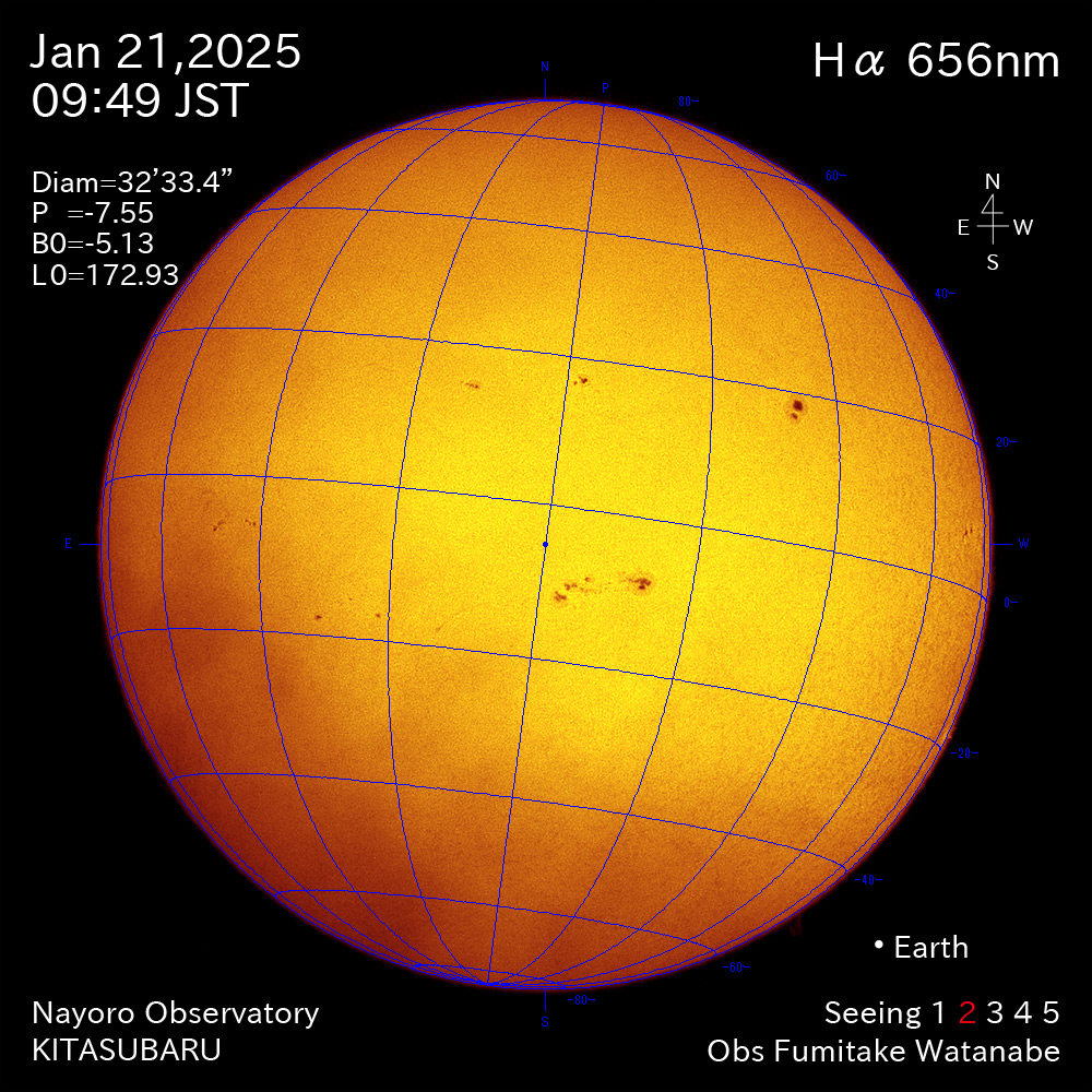 2025年1月21日 Ha波長の太陽