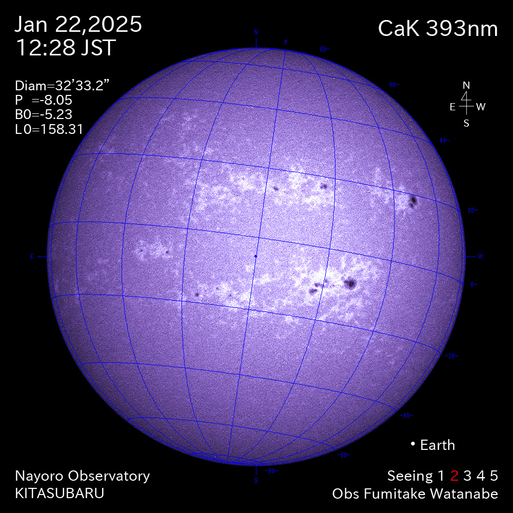 2025年1月22日 CaK波長の太陽
