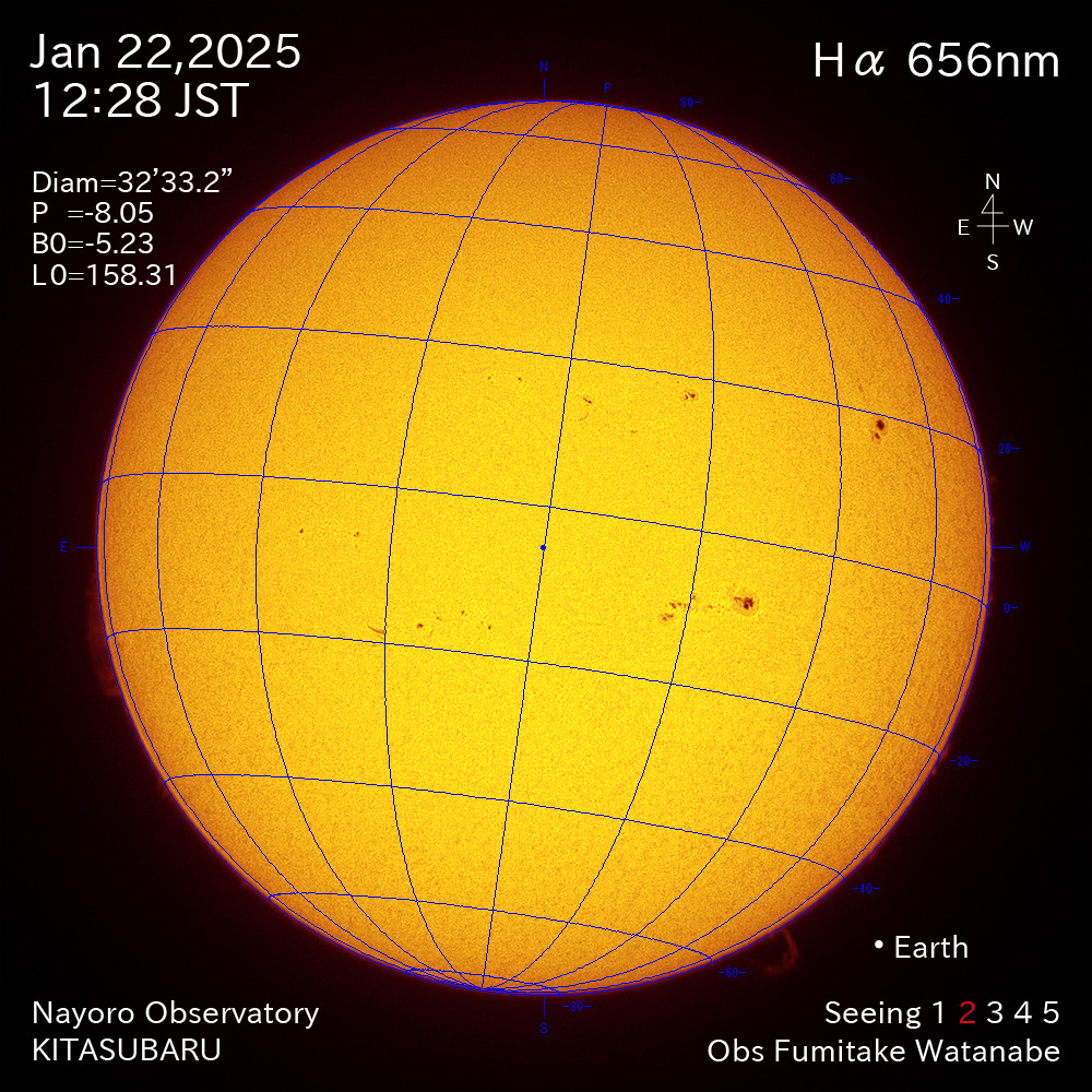 2025年1月22日 Ha波長の太陽