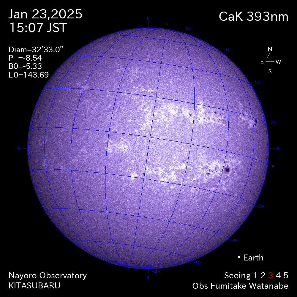 2025年1月23日 CaK波長の太陽