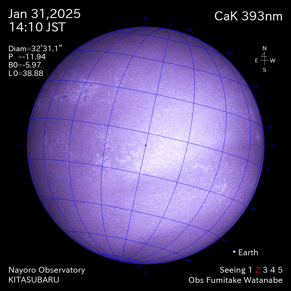 2025年1月31日 CaK波長の太陽