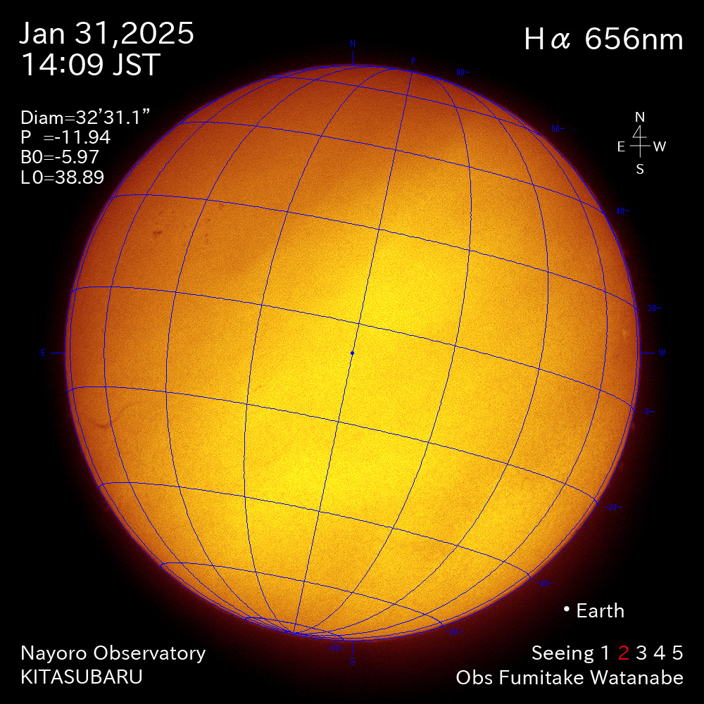 2025年1月31日 Ha波長の太陽