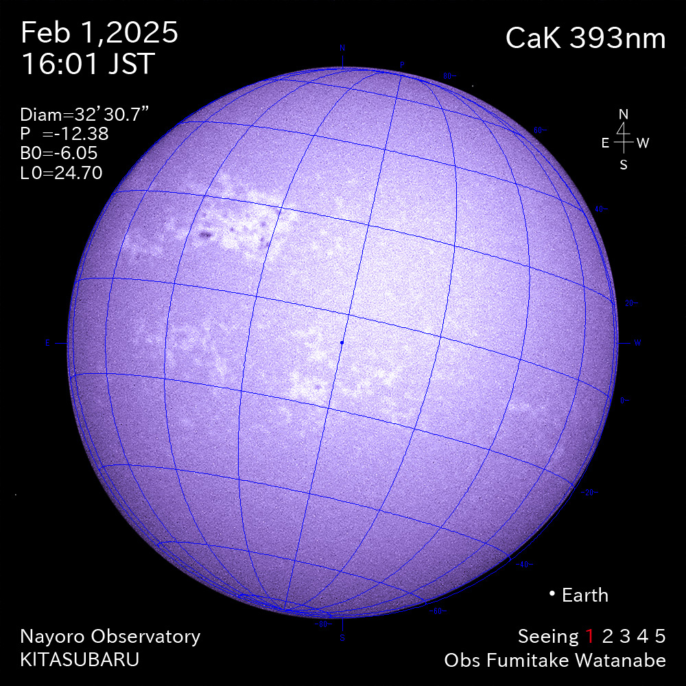 2025年2月1日 CaK波長の太陽