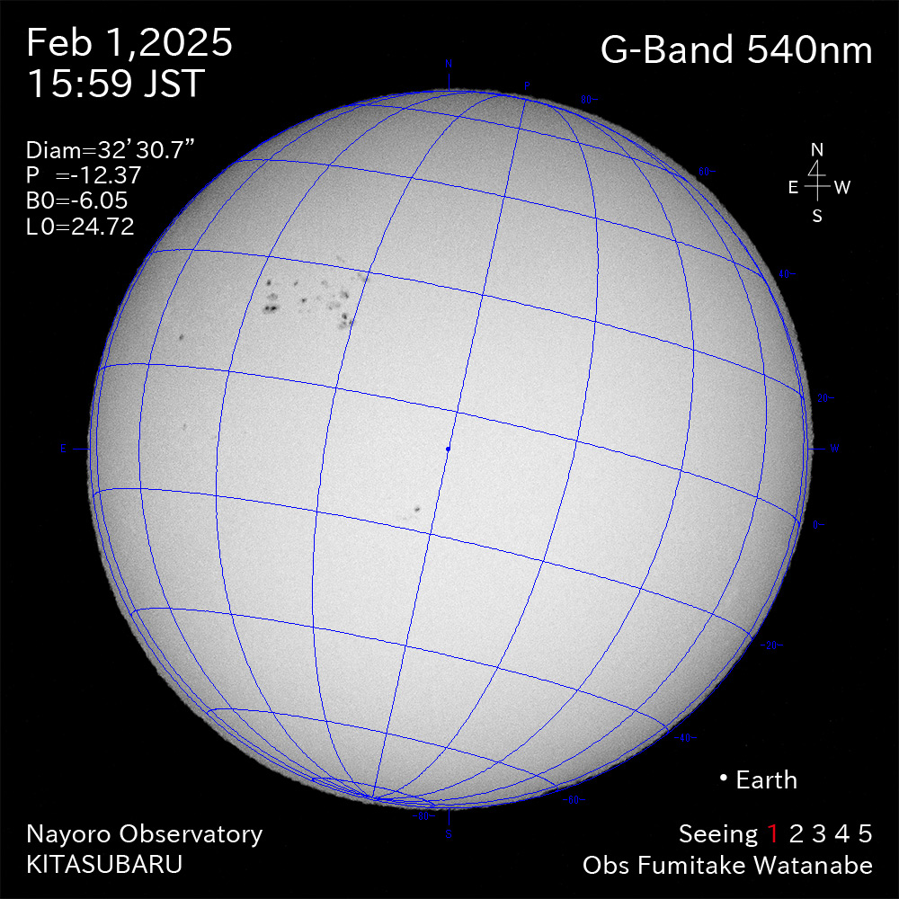 2025年2月1日 540nm波長の太陽