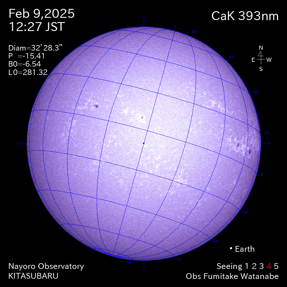 2025年2月9日 CaK波長の太陽