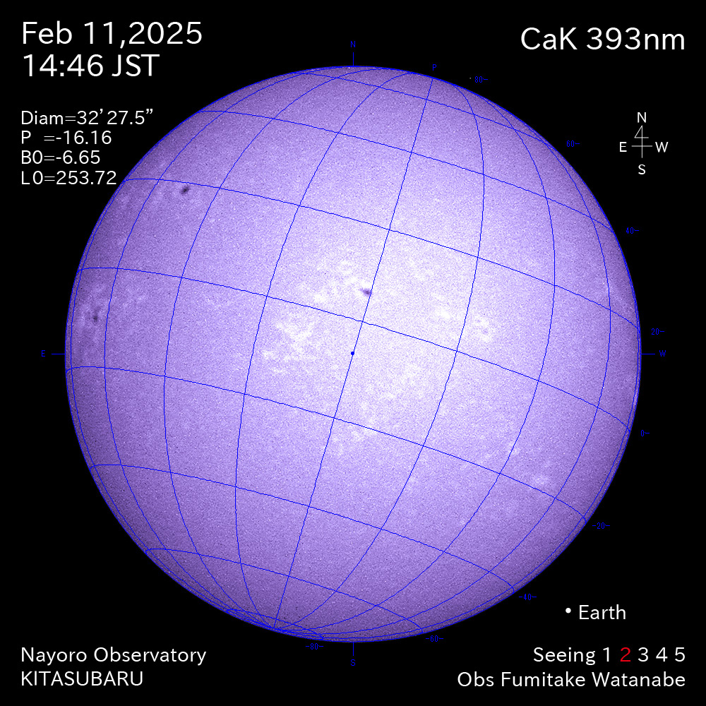 2025年2月11日 CaK波長の太陽