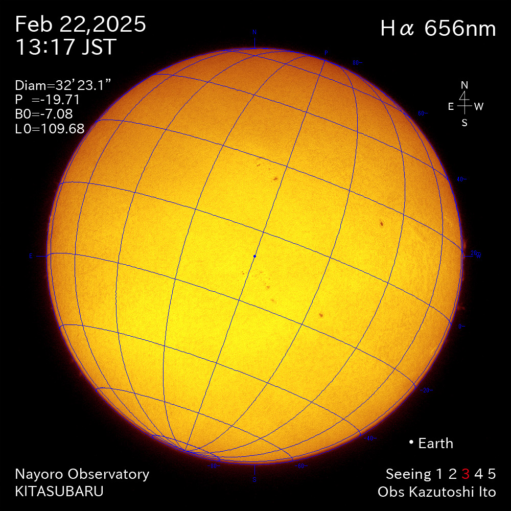 2025年2月22日 Ha波長の太陽