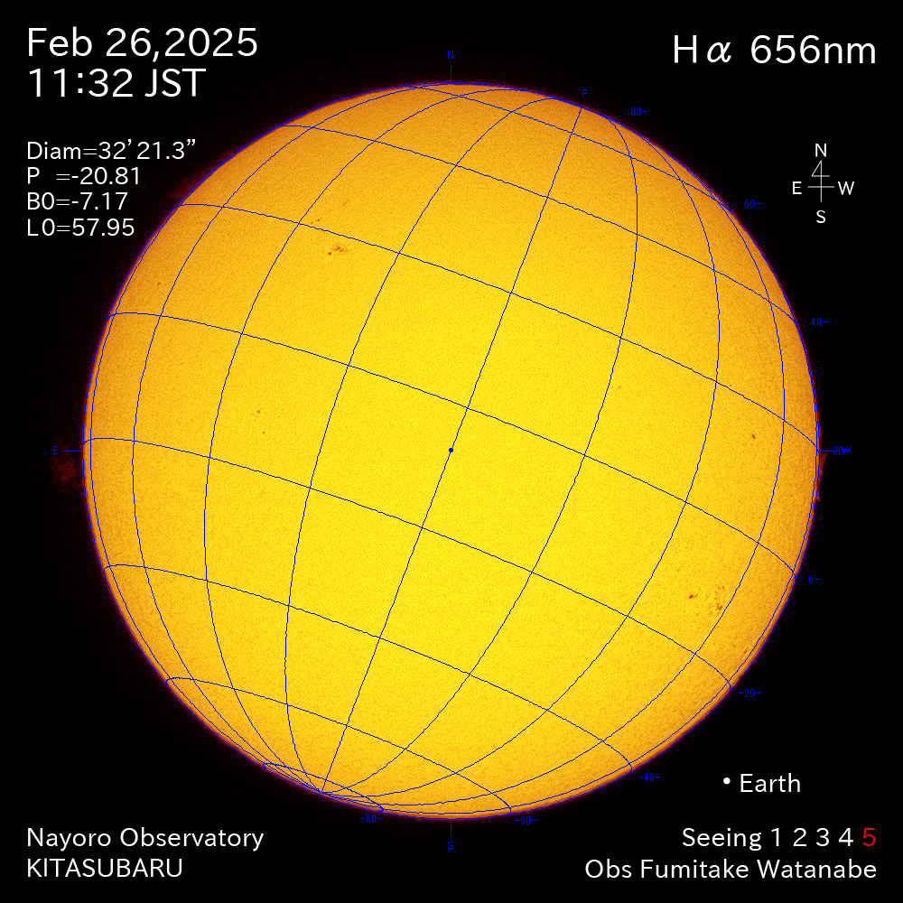 2025年2月26日 Ha波長の太陽