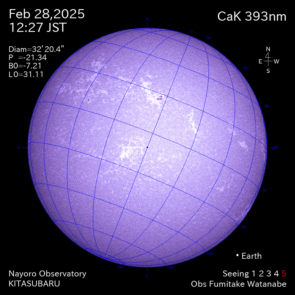 2025年2月28日 CaK波長の太陽