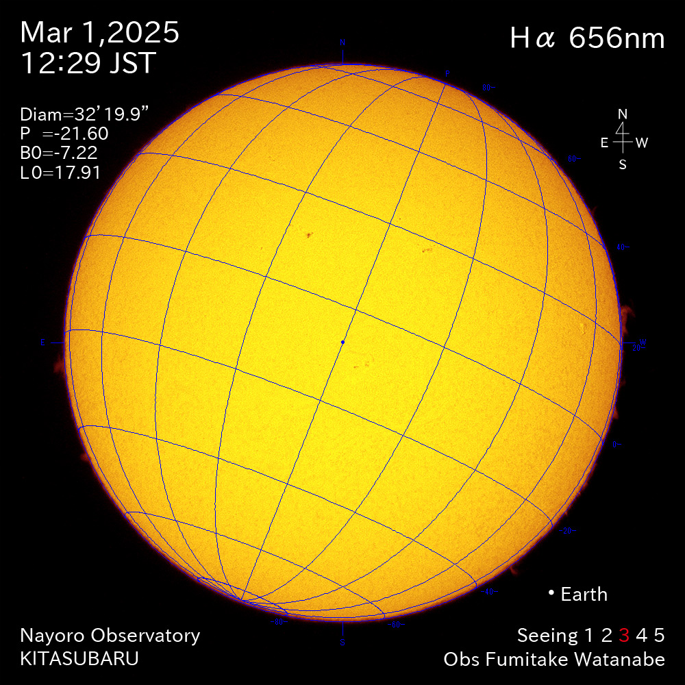 2025年3月1日 Ha波長の太陽
